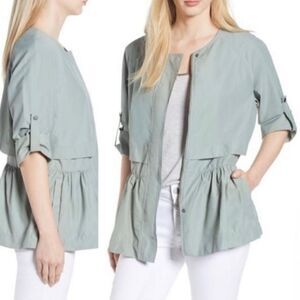 - Caslon peplum cotton/ nylon jacket. Size Med